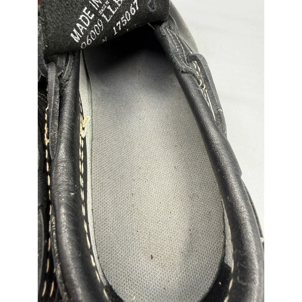 LL Bean Boots Rubber Moc Womens 7 M Black Gum Leather Duck Shoes 06009 USA Made